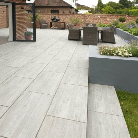 Brett Paving_Porcelain 'Elegante Timber' Driftwood-PAVING SLABS