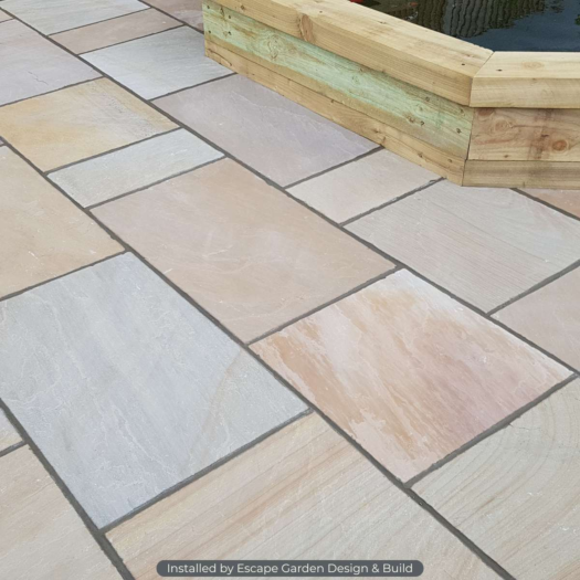 London Stone _ Riven Sandstone Camel Dust - PAVING SLABS