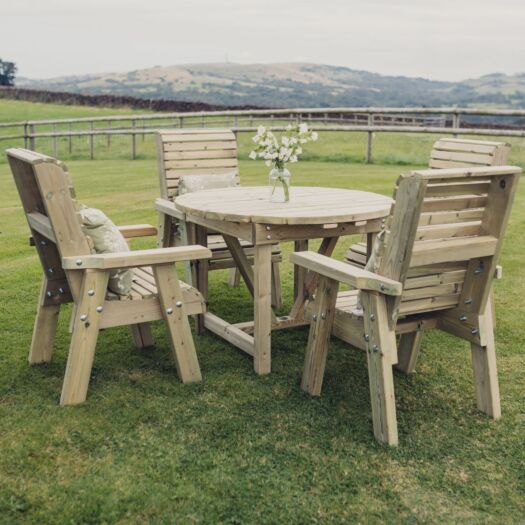 Paving Superstore _ 'Rustic Country' - Ergonomic Four Seater Table Round