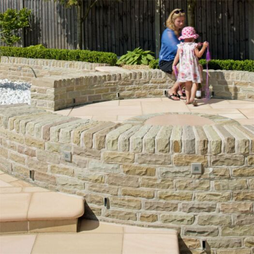 Marshalls Paving_Riven Sandstone Autumn Bronze-PITCHED FACE WALLING