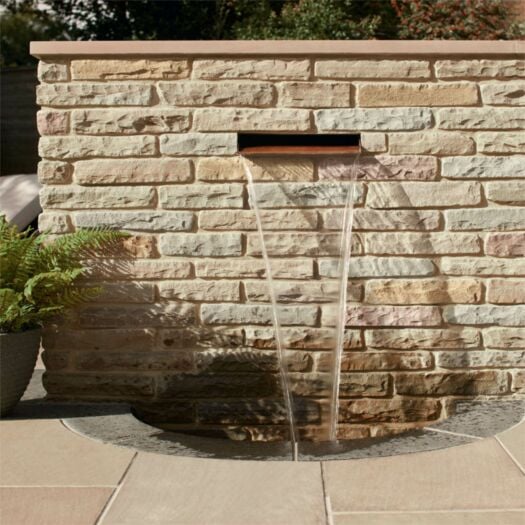 Marshalls Paving _ Riven Sandstone Autumn Bronze-TUMBLED WALLING