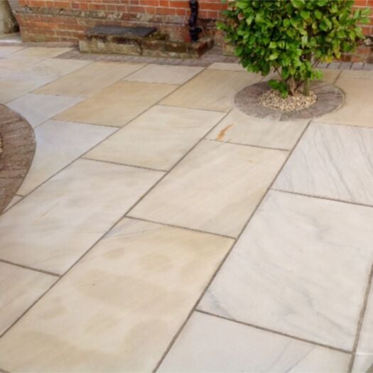 Paving Superstore _ Sawn & Honed Sandstone 'Select Range' Fossil Buff - PAVING SLABS