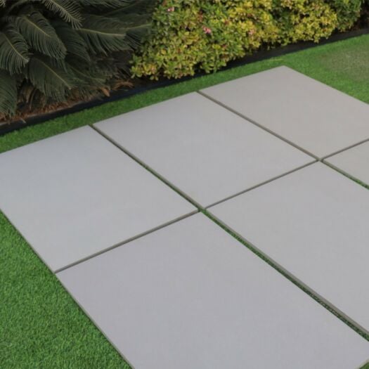Paving Superstore _ Porcelain 'Fusion' Smooth Sawn Grey - PAVING SLABS