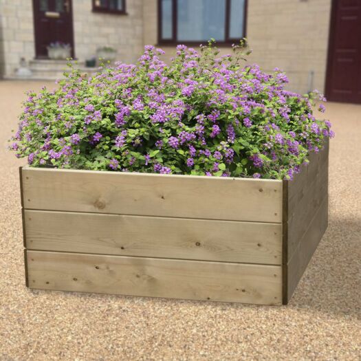 Greena _ Square Pressure Treated Timber Raised Bed - High