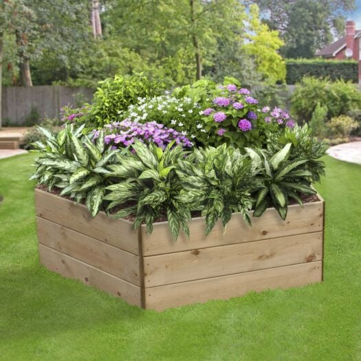 Greena _ Pentagonal Pressure Treated Timber Raised Bed-High