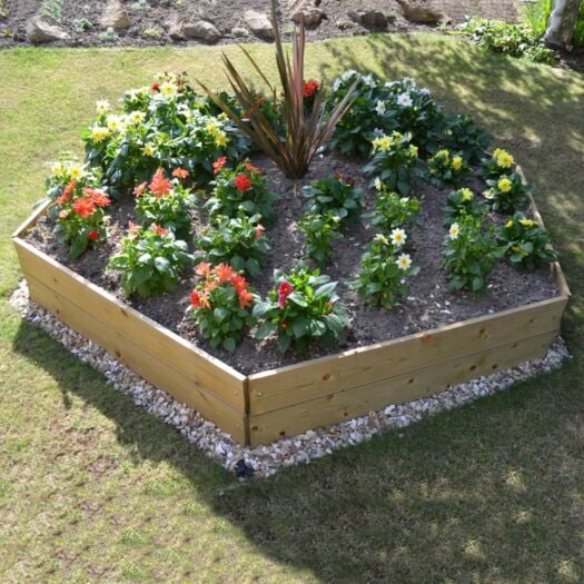 Greena _ Pentagonal Pressure Treated Timber Raised Bed - Medium