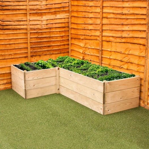 Greena _ L Shaped Pressure Treated Timber Raised Bed