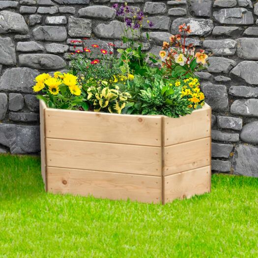 Greena _ Extended Hexagonal Pressure Treated Timber Raised Bed - High