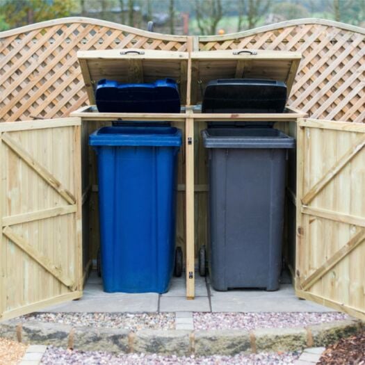 Garden Village _ Chatburn Double Wheelie Bin Store Options