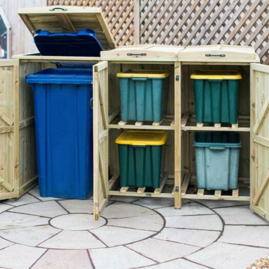 Garden Village _ Chatburn Single Wheelie Bin and Four Recycle Box