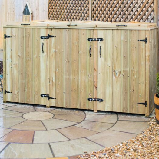 Garden Village _ Chatburn Triple Wheelie Bin Store