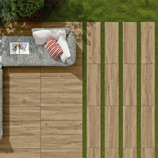 Paving Superstore _ Porcelain 'Select Italian Range' Grove Light Brown - PAVING SLABS