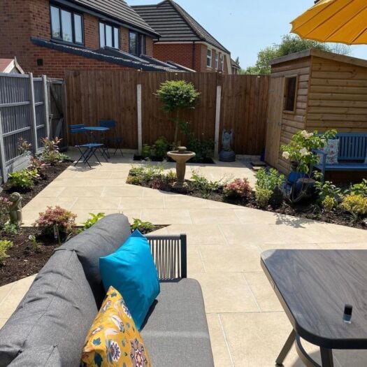 Paving Superstore _ Porcelain 'Select Range' Hammer Stone Beige - PAVING SLABS