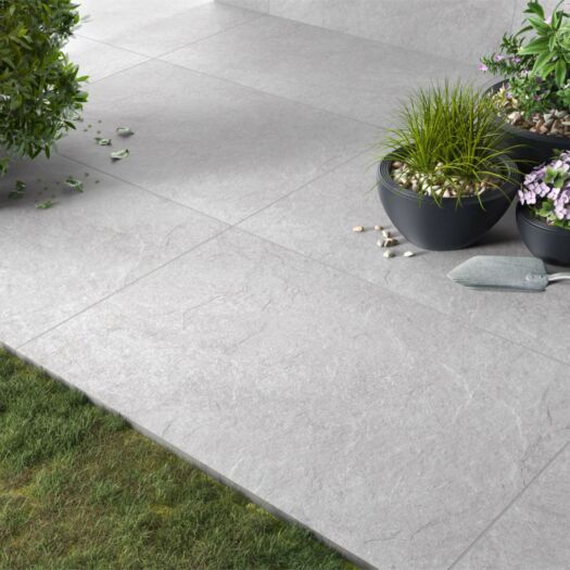 Paving Superstore _ Porcelain 'Ideal 900 Range' Hammer Stone Grey - PAVING SLABS