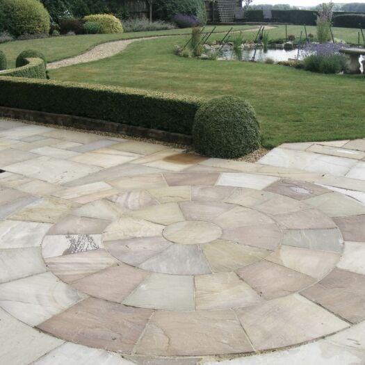 Natural Paving _ Riven Sandstone 'Classicstone' Harvest-PAVING CIRCLE FEATURE KITS