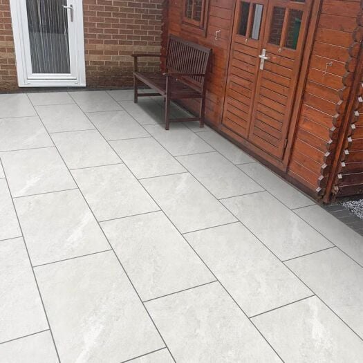 Paving Superstore _ Porcelain 'Ideal Range' Himalayan White - PAVING SLABS