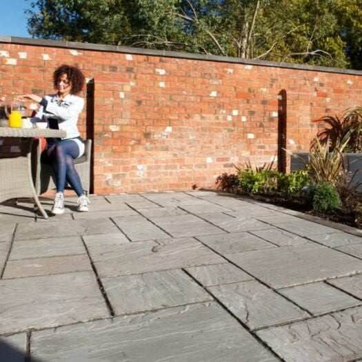 Marshalls Paving _ Riven Sandstone 'Indian' Grey Multi - PAVING SLABS