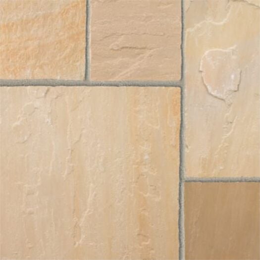 Marshalls Paving _ Riven Sandstone 'Indian' Buff Multi-PAVING SLABS