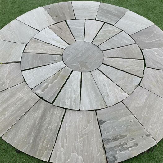 Paving Superstore _ Riven Sandstone 'Select Range' Kandla Grey - PAVING CIRCLE FEATURE KITS