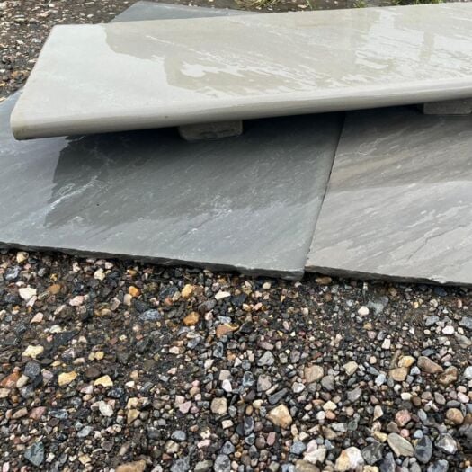 Paving Superstore _ Riven Sandstone 'Select Range' Kandla Grey - BULLNOSE STEPS & COPING