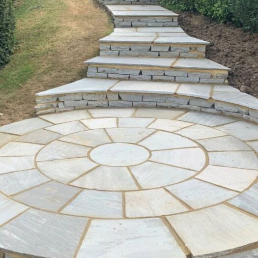 Paving Superstore _ Riven Sandstone 'Element Range' Kandla Grey - PAVING CIRCLE FEATURE KITS