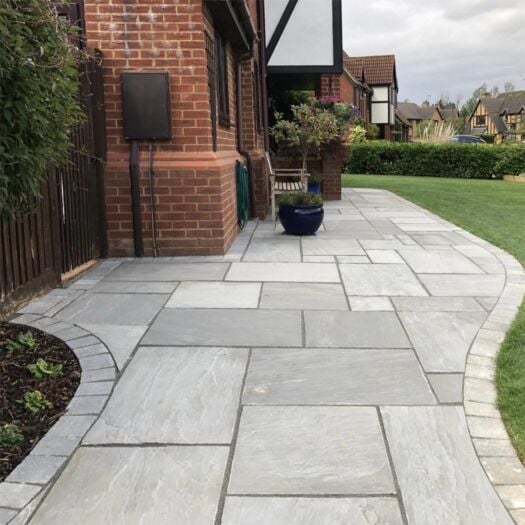 Paving Superstore _ Riven Sandstone 'Ideal Range' Kandla Grey-PAVING SLABS