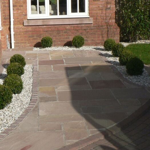 Strata Paving _ Riven Sandstone 'Kendal & Whitchurch Ranges' Autumn - PAVING SLABS