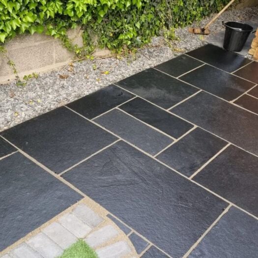 Paving Superstore _ Riven Limestone 'Ideal Range' Black Limestone-PAVING SLABS