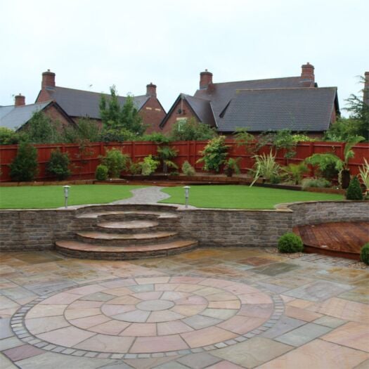 Natural Paving _ Riven Sandstone 'Classicstone' Lakeland - PAVING CIRCLE FEATURE KITS