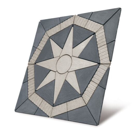 Bowland Stone _ Concrete 'Lakeland' Welsh Slate / Portland Grey - STAR PAVING OCTAGON FEATURE KITS