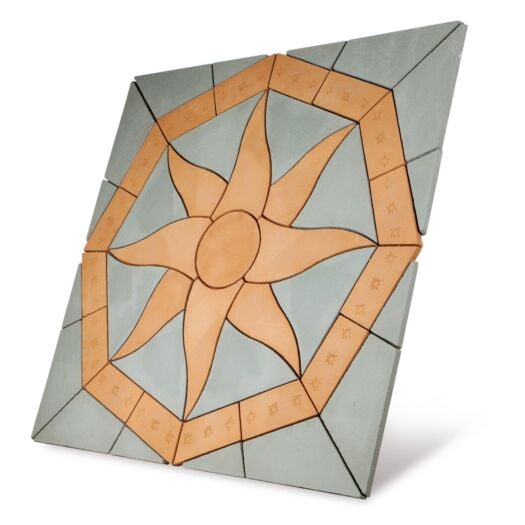 Bowland Stone _ Concrete 'Lakeland' Cumbrian Slate / Gold - SUN PAVING OCTAGON FEATURE KITS