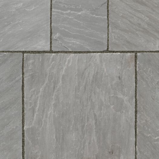 Stonemarket Paving _ Riven Sandstone 'Marketstone' Grey Multi-PAVING CIRCLE FEATURE KITS
