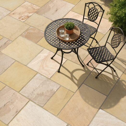 Paving Superstore _ Riven Sandstone 'Element Range' Fossil Mint - PAVING SLABS