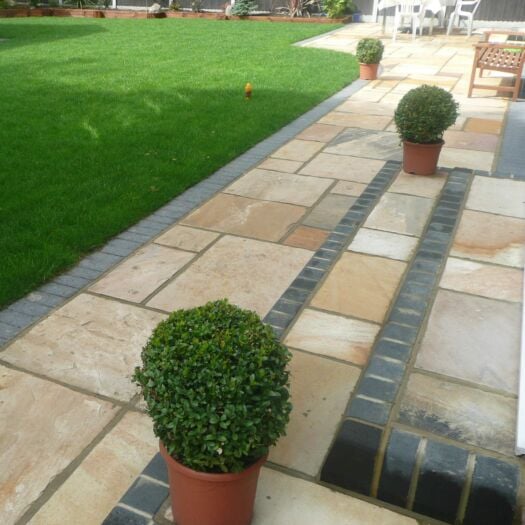 Paving Superstore _ Riven Sandstone 'Element Range' Fossil Mint - PAVING SLABS