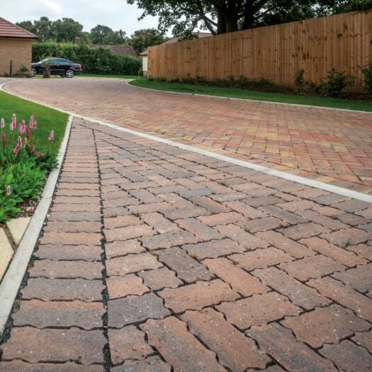 Brett Paving_Concrete 'Omega Flow Permeable' Burnt Oak-BLOCK PAVING