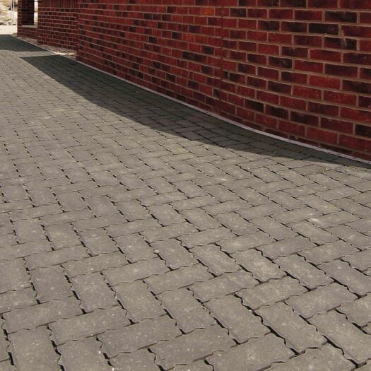 Brett Paving _ Concrete 'Omega Flow Permeable' Charcoal - BLOCK PAVING