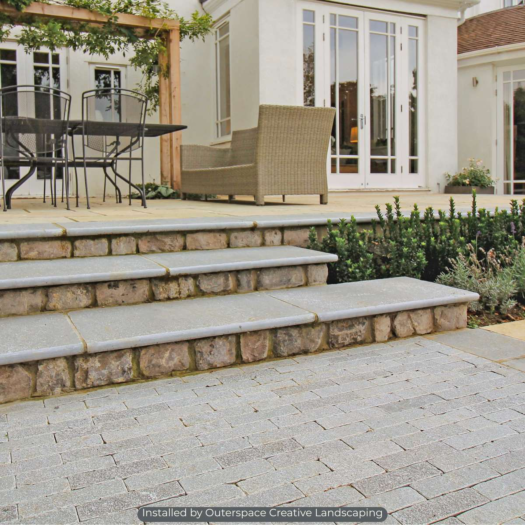 London Stone _ Limestone 'Linea Range' Antique Grey - BLOCK PAVING
