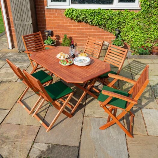 Rowlinson_Plumley Six Seater Dining Set Green