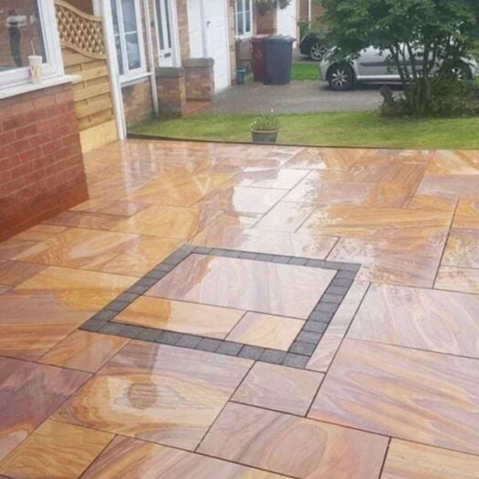 Paving Superstore _ Sawn & Honed Sandstone 'Element Range' Rainbow - PAVING SLABS