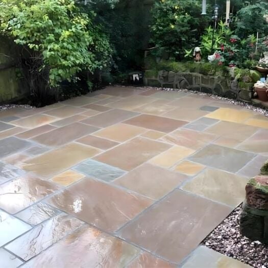 Paving Superstore _ Riven Sandstone 'Select Range' Raj Blend-PAVING SLABS