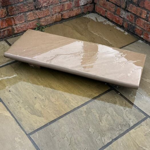 Paving Superstore _ Riven Sandstone 'Select Range' Raj Green - BULLNOSE STEPS & COPING