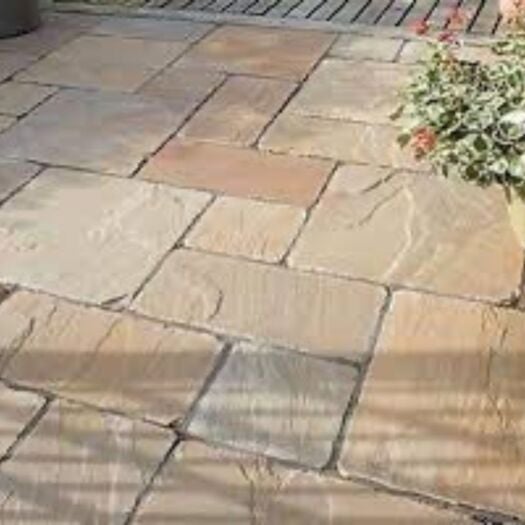 Paving Superstore _ Tumbled Sandstone 'Element Range' Raj Green - PAVING SLABS