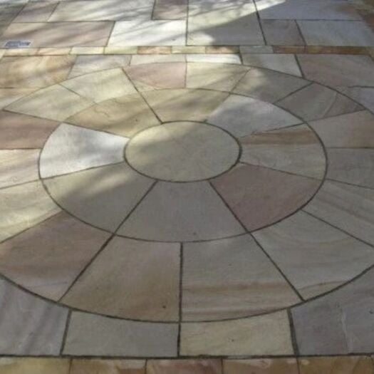 Paving Superstore _ Riven Sandstone 'Element Range' Rippon Buff- PAVING CIRCLE FEATURE KITS