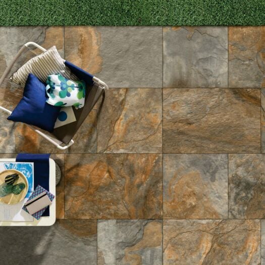 Strata Paving _ Porcelain 'Sansar' Rustic Black Slate - PAVING SLABS