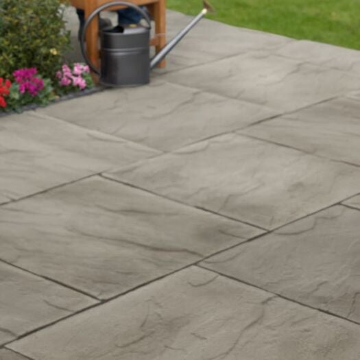 Stonemarket Paving _ Concrete 'Ryton Riven' Grey-PAVING SLABS