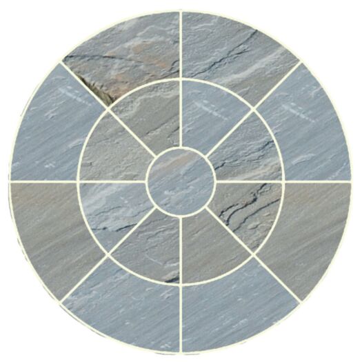 Global Stone Paving_Riven Sandstone Castle Grey-PAVING CIRCLE FEATURE KITS