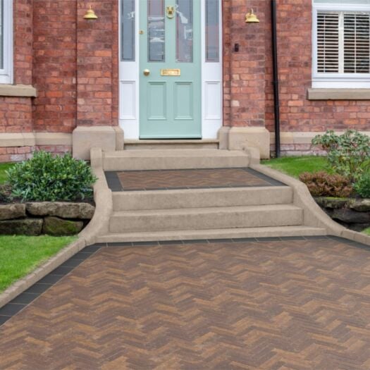 Marshalls Paving _ Concrete 'Savanna Linear' Autumn - BLOCK PAVING