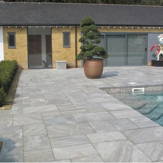 Paving Superstore Pro Range _ Sawn & Sandblasted Schist Grey Cloud - PAVING SLABS