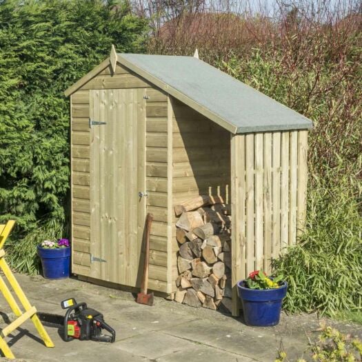 Rowlinson _ Oxford, Apex Roof, With Lean To, 4 x 3' - Shed