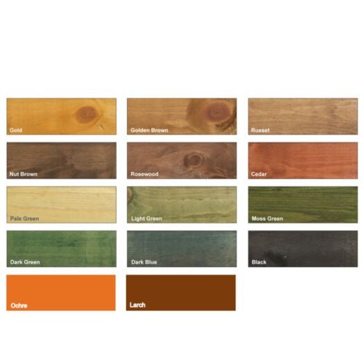 Fence paint top colours chart